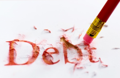 Pencil erasing debt