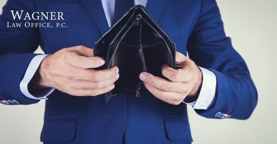 man with empty wallet